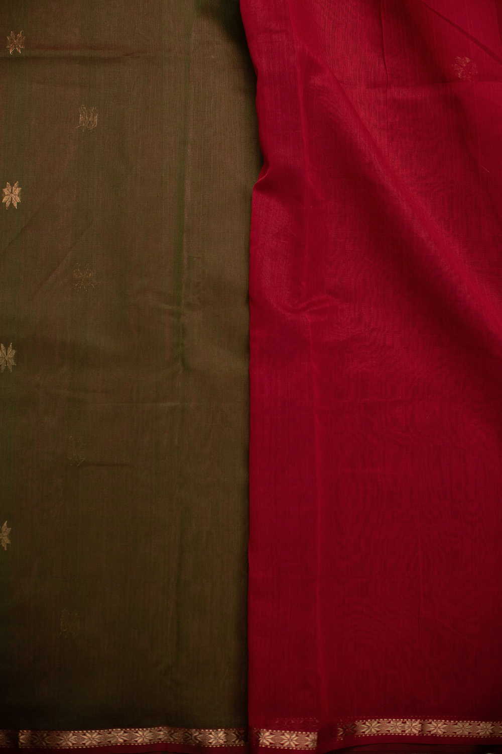 Star Butti - Green Maheshwari Silk Cotton Saree - Image 4