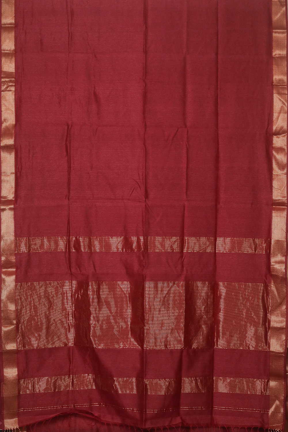 Golden Zari Border Maheshwari Silk Cotton saree - Image 2
