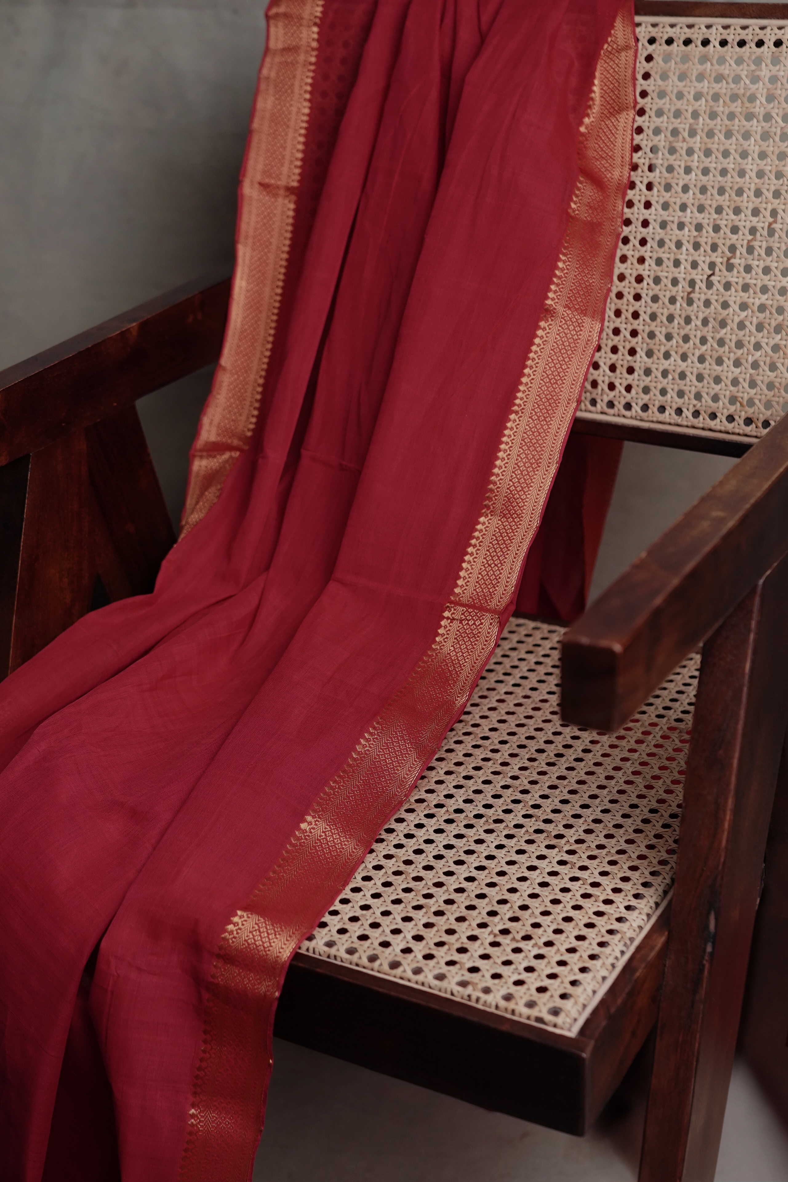 Kumkum Red Mangalagiri Cotton Fabric