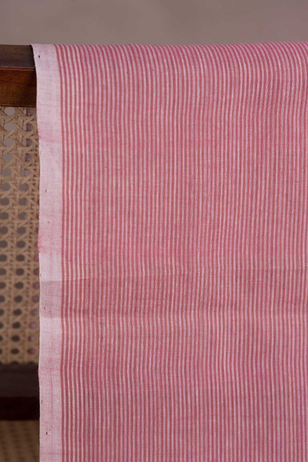 Stripe - Muted Pink Mangalagiri Cotton Fabric - Image 2