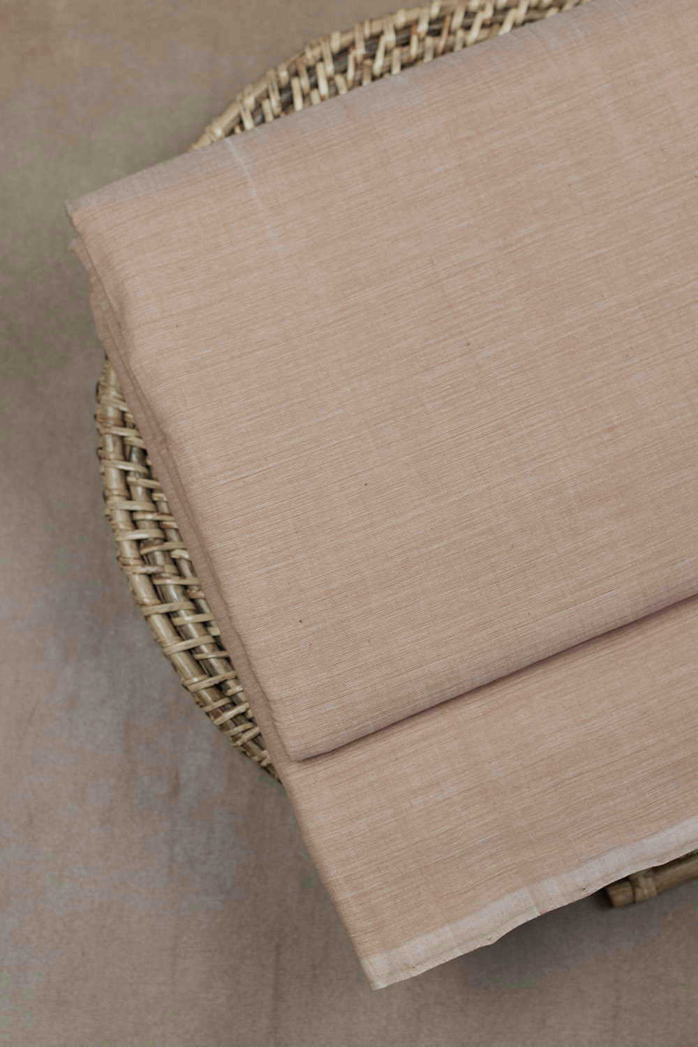 Light Beige Mangalagiri Cotton Fabric