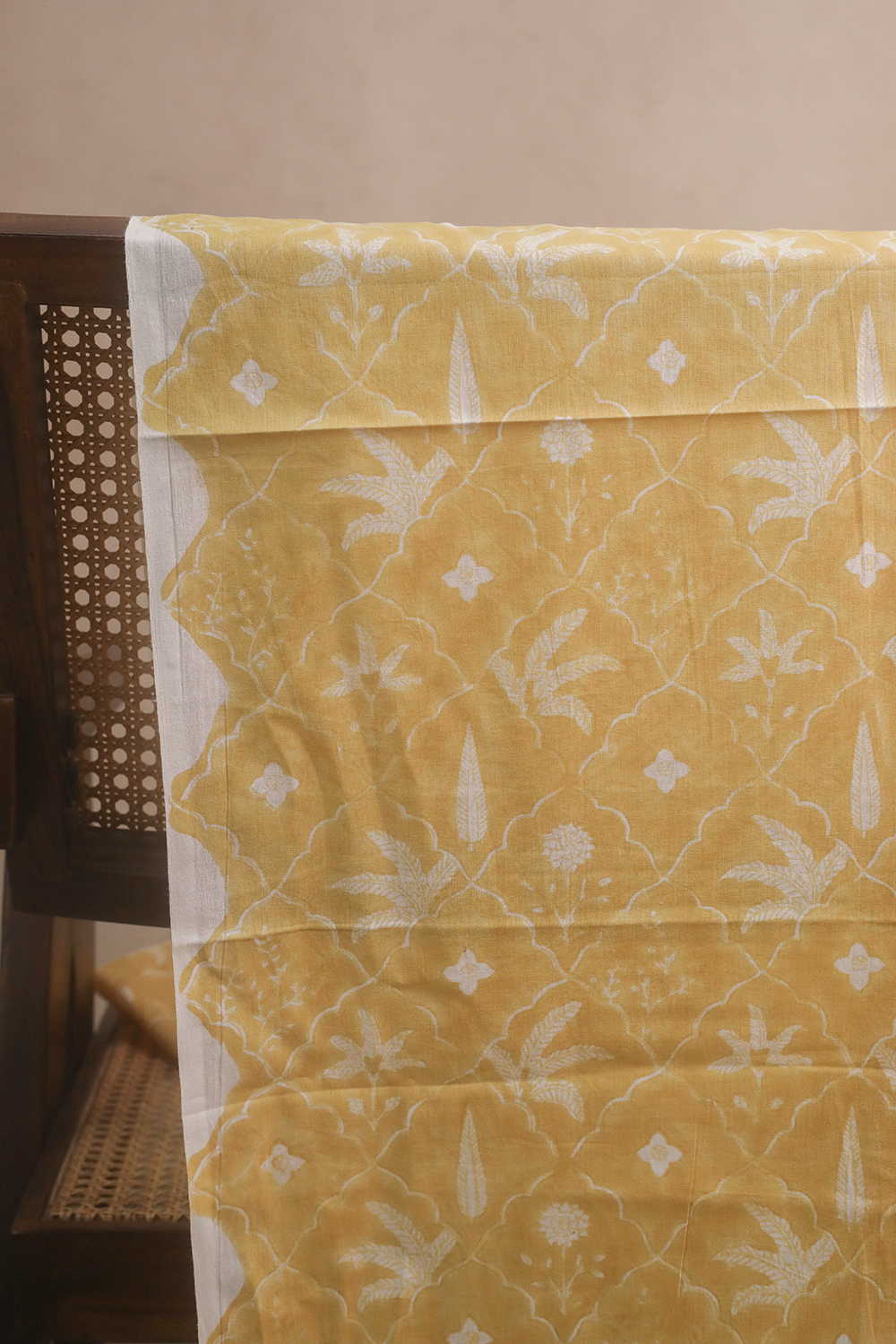 Yellow Sanganeri Cotton Fabric - Image 2