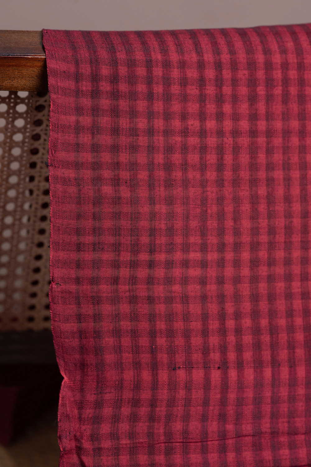 Deep Maroon Mangalagiri Cotton Fabric - Image 2