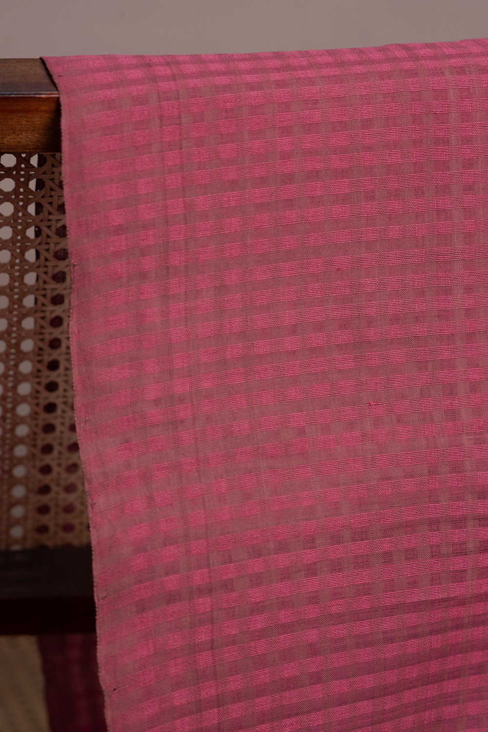 Rust Maroon Mangalagiri Cotton Fabric - Image 2