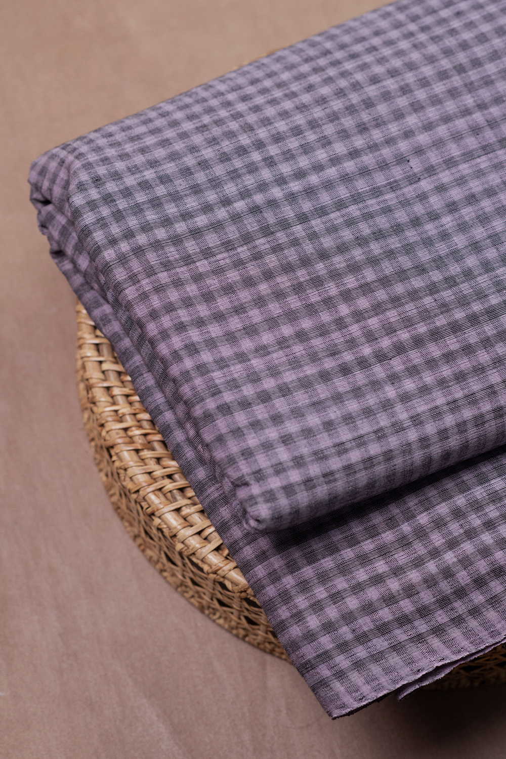 Twin Shaded Purple Mangalagiri Cotton Fabric - Image 2