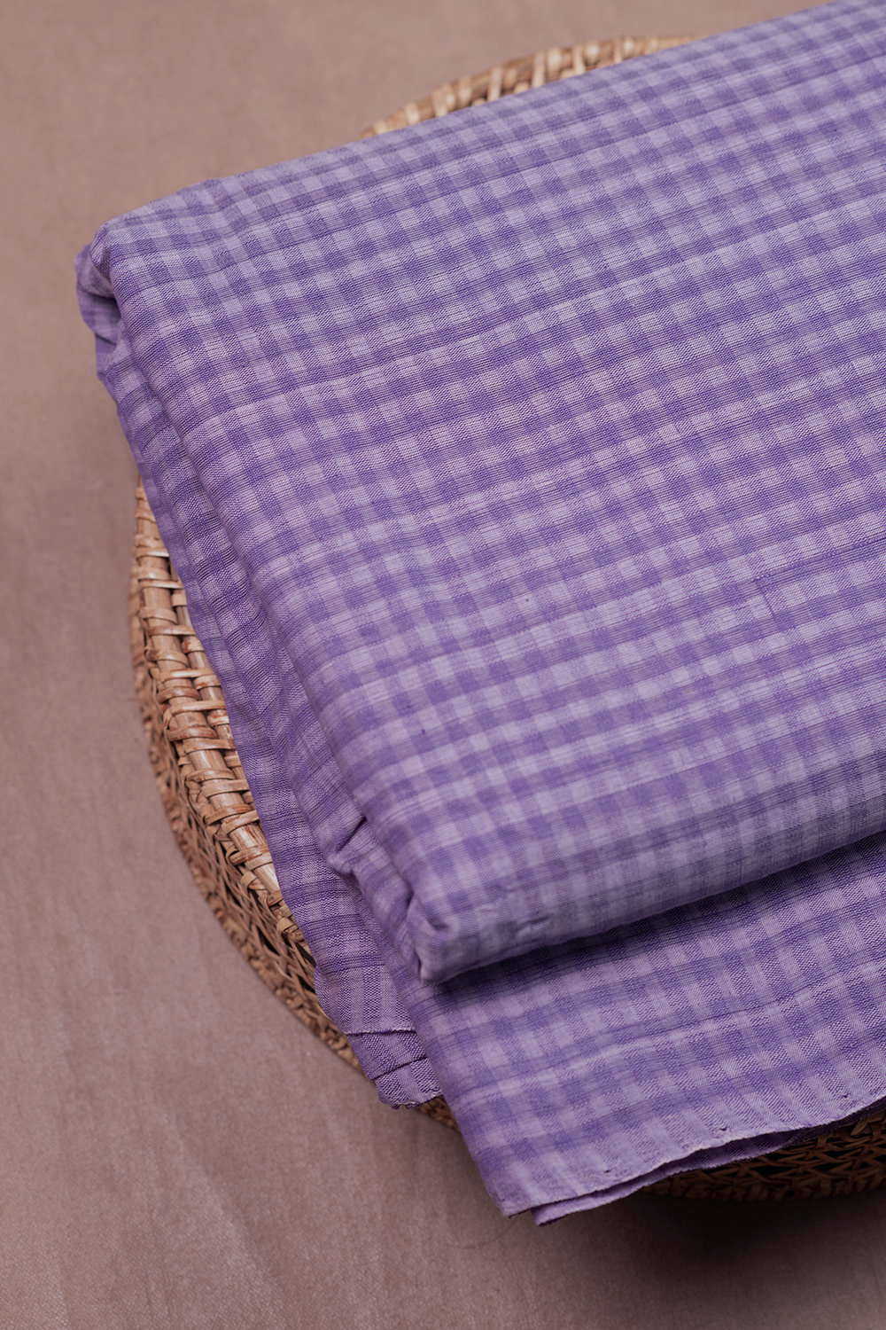 Purple Shaded Mangalagiri Cotton Fabric - Image 2