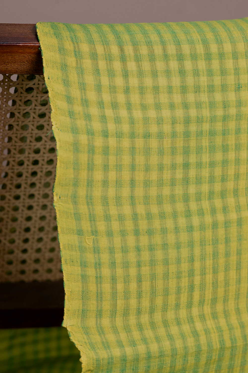 Leaf Green Mangalagiri Cotton Fabric - Image 2
