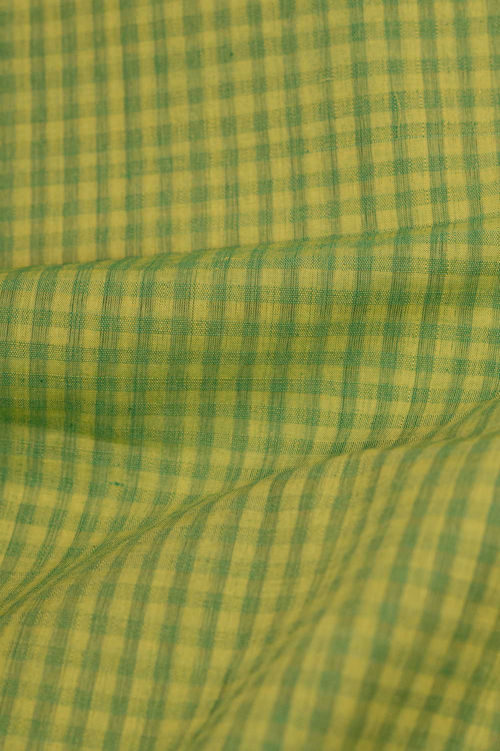 Leaf Green Mangalagiri Cotton Fabric - Image 3