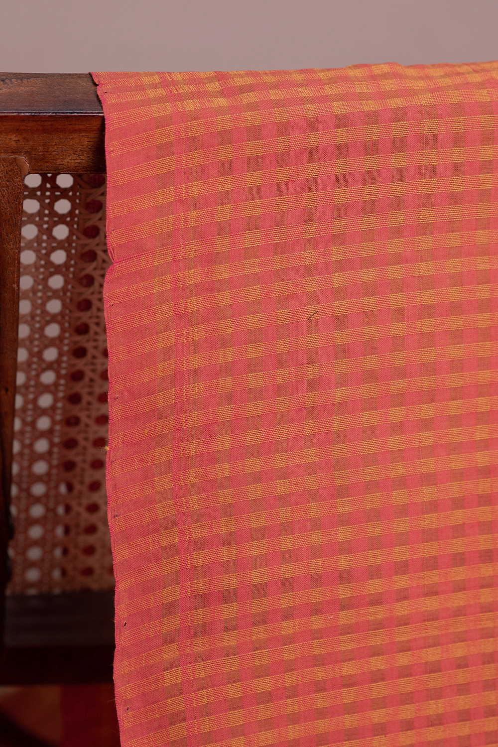 Orange Shaded Mangalagiri Cotton Fabric