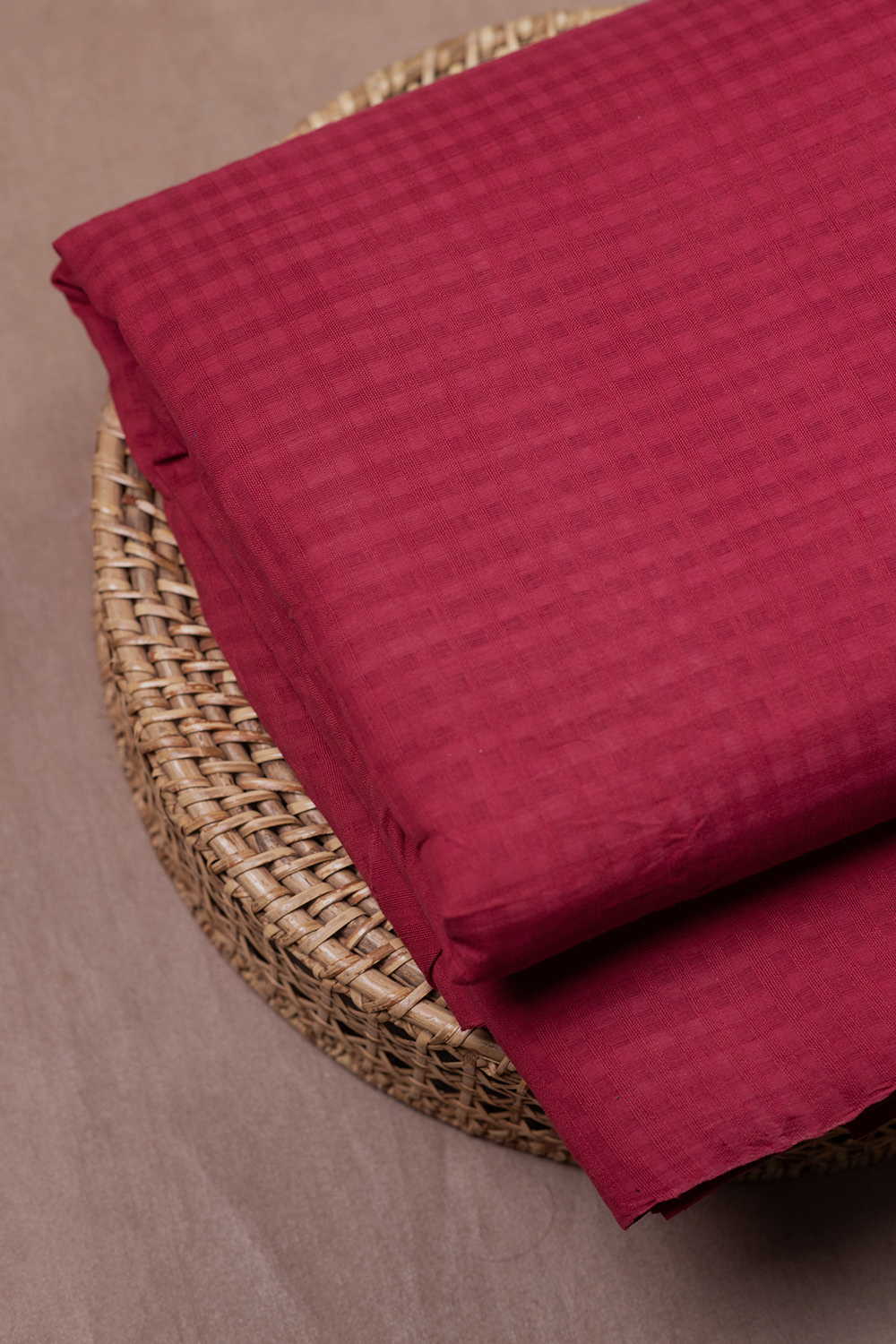 Shade of Maroon Mangalagiri Cotton Fabric