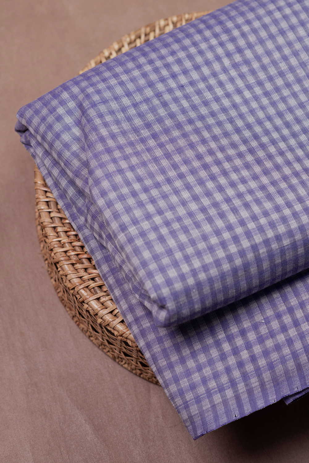 Lilac Purple Mangalagiri Cotton Fabric - Image 2