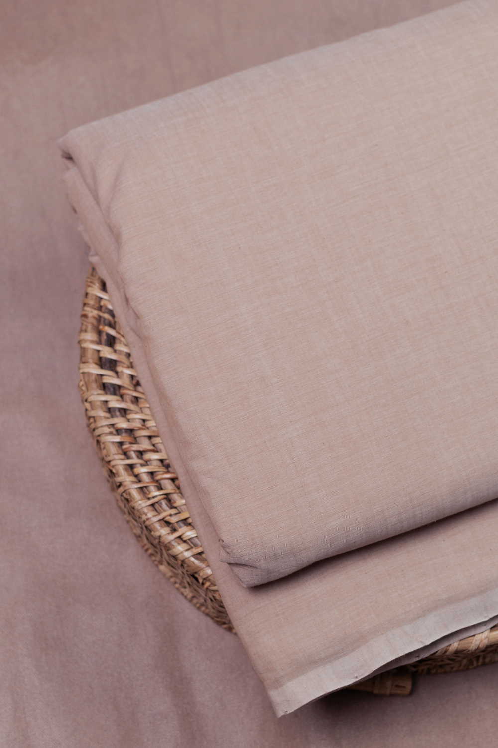 Soft Beige Mangalagiri Cotton Fabric - Image 3