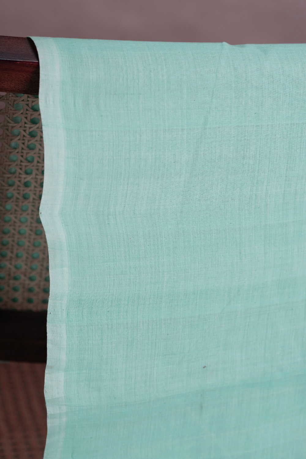 Pastel Green Mangalagiri Cotton Fabric - Image 2