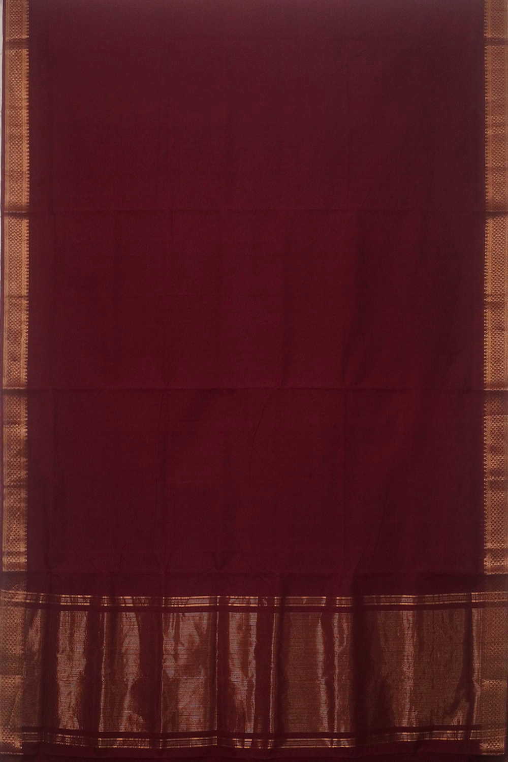 Mahogany Maroon Mangalagiri Cotton saree - Image 2
