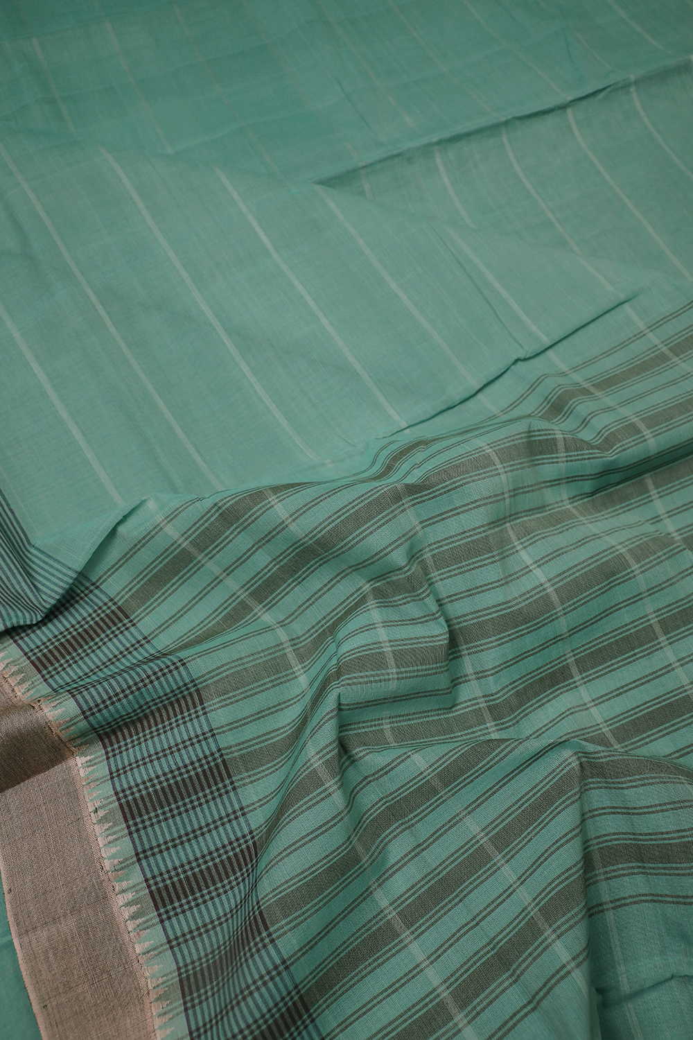 Seafoam Green Mangalagiri Cotton saree - Image 3