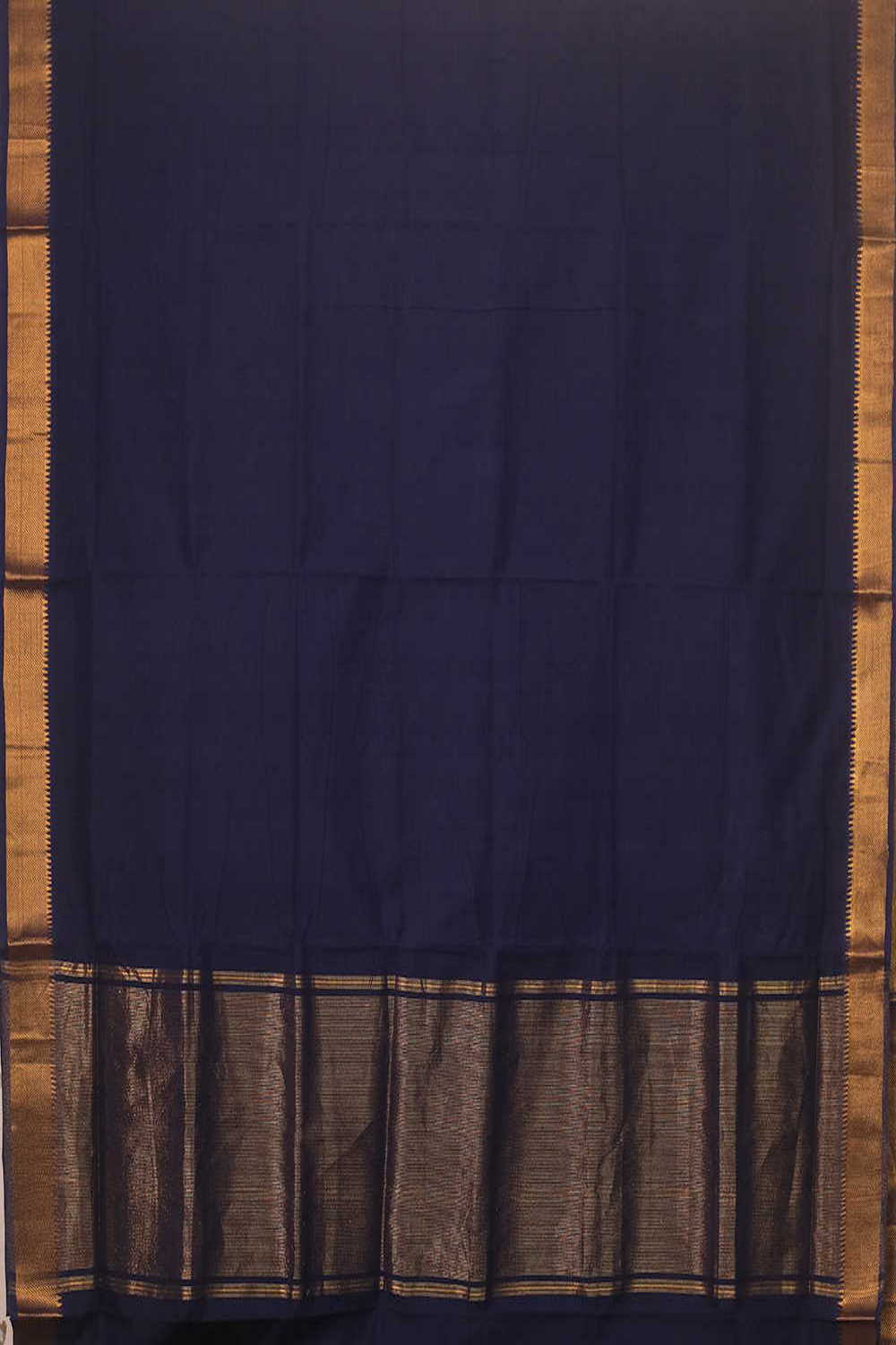 Midnight Blue - Missing Weave Mangalagiri Cotton saree - Image 2