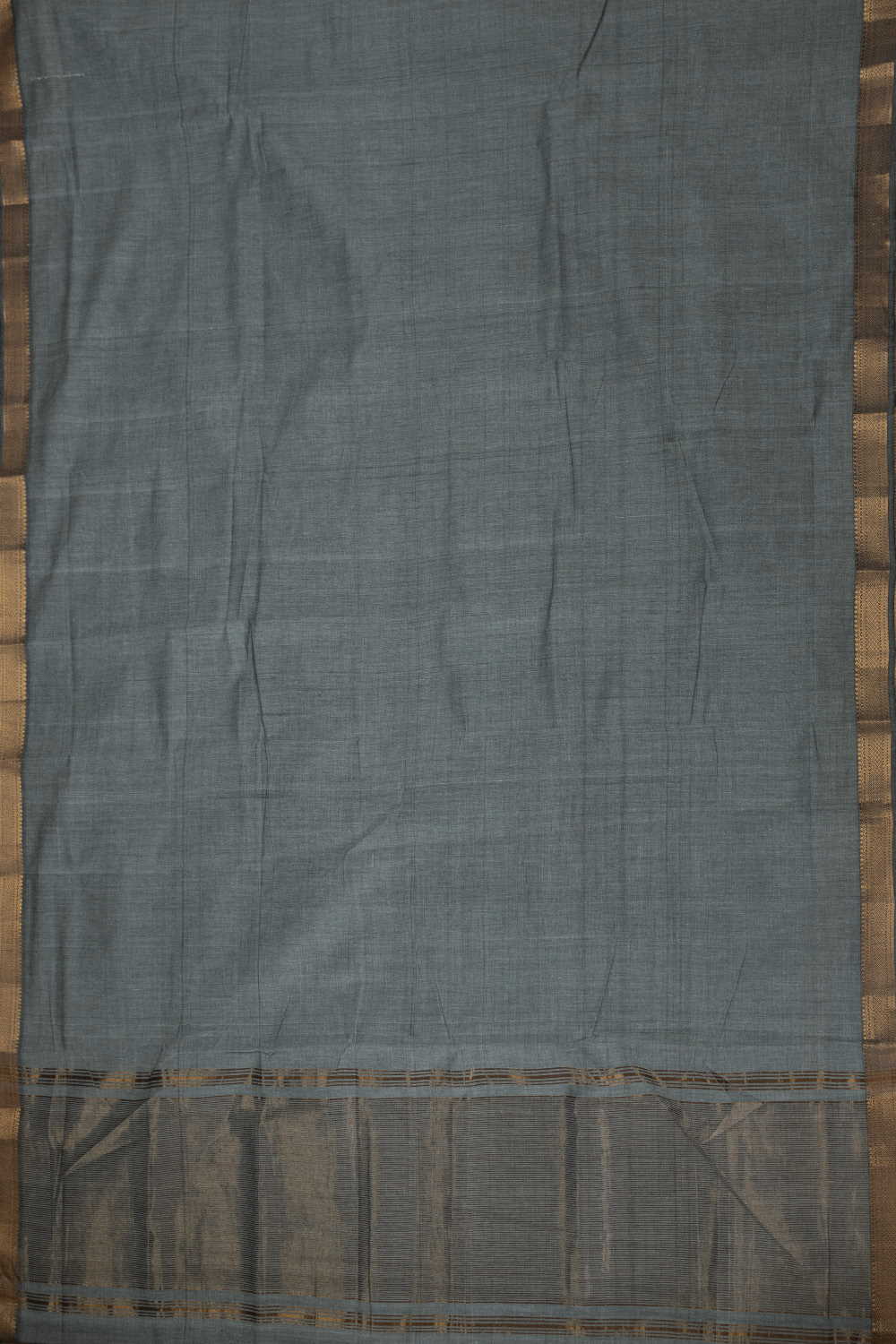 Ash Grey Mangalagiri Cotton saree - Image 2