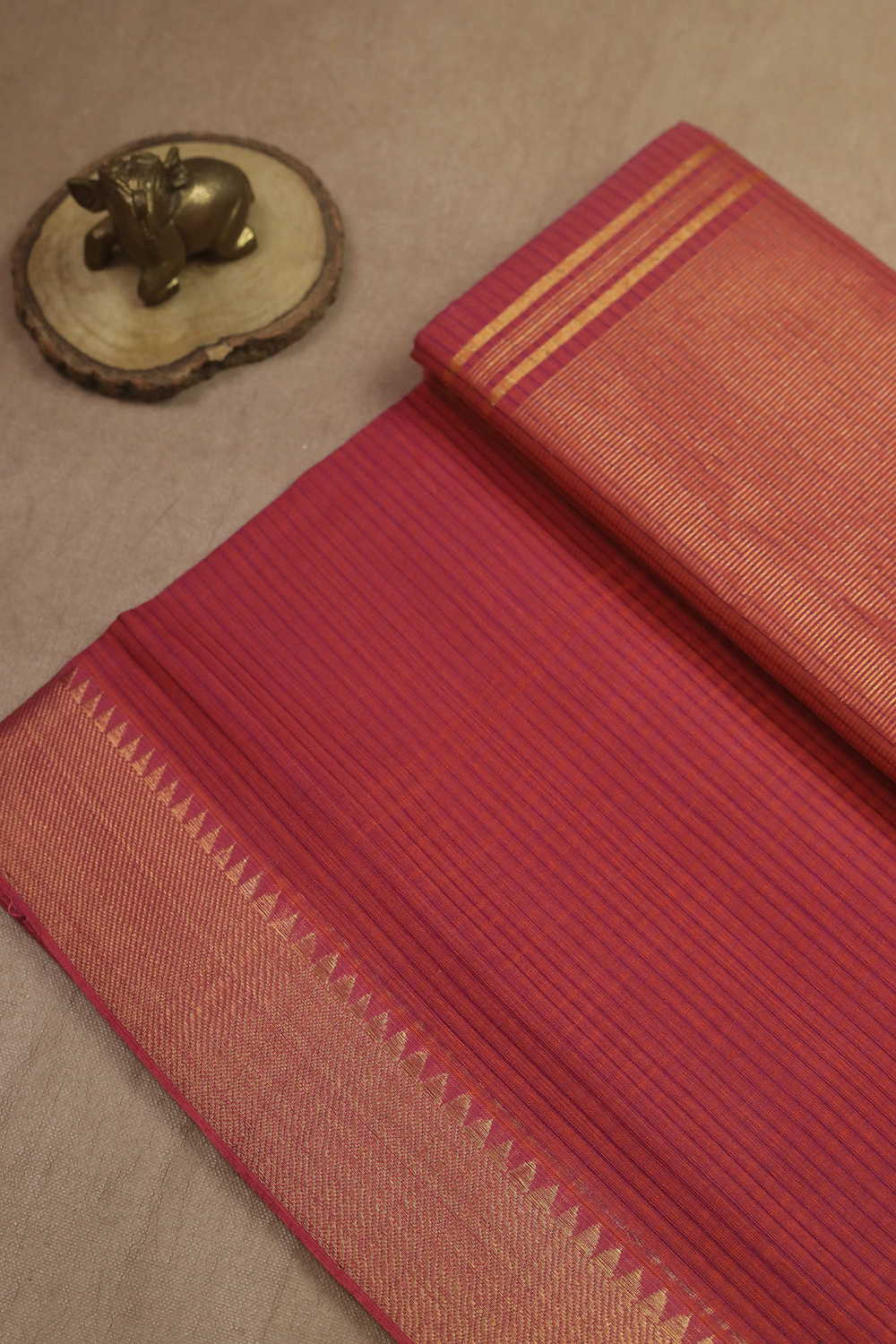Dual Shaded Pink Missing Checks Mangalagiri Cotton saree