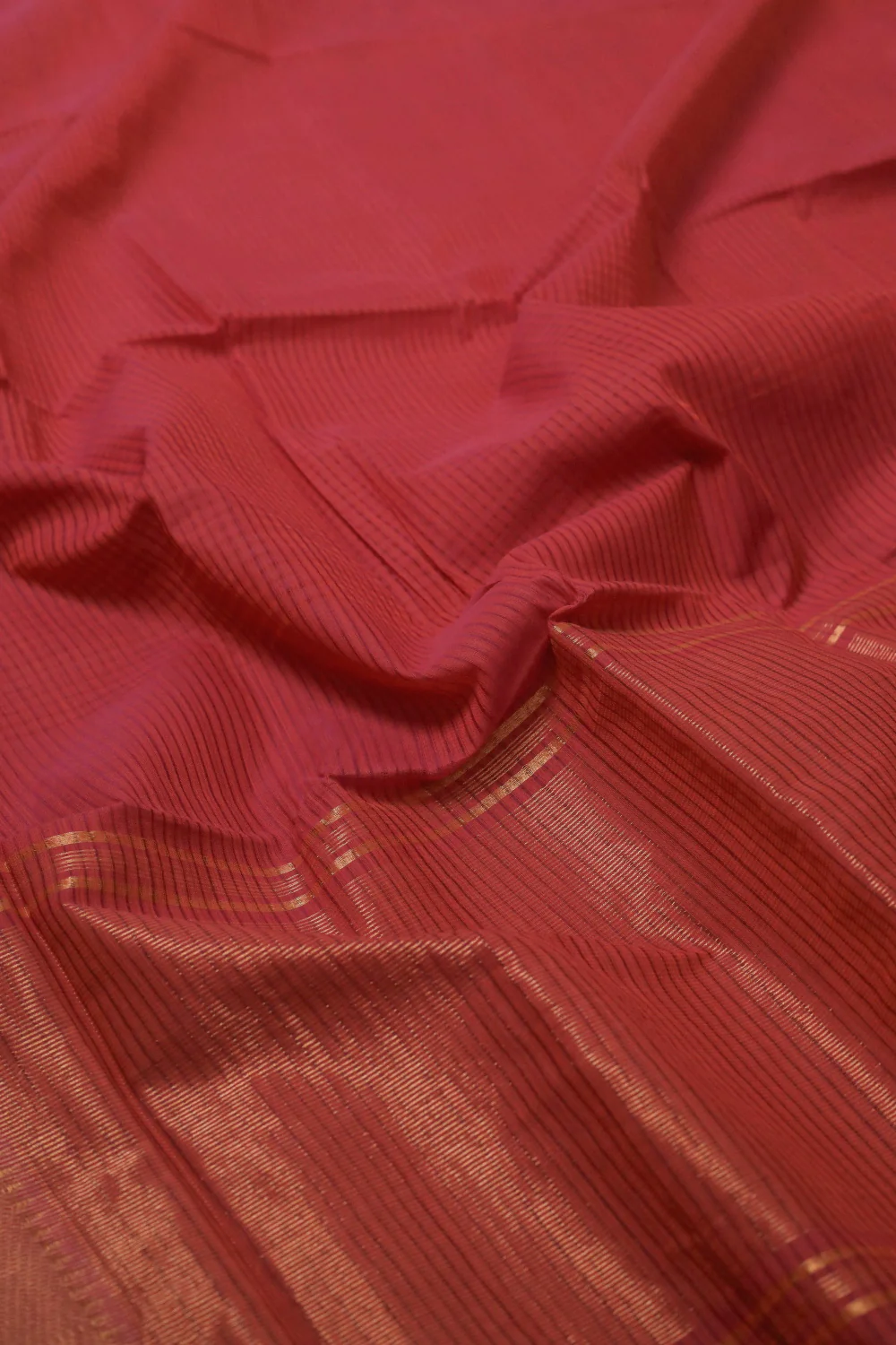 Dual Shaded Pink Missing Checks Mangalagiri Cotton saree - Image 2
