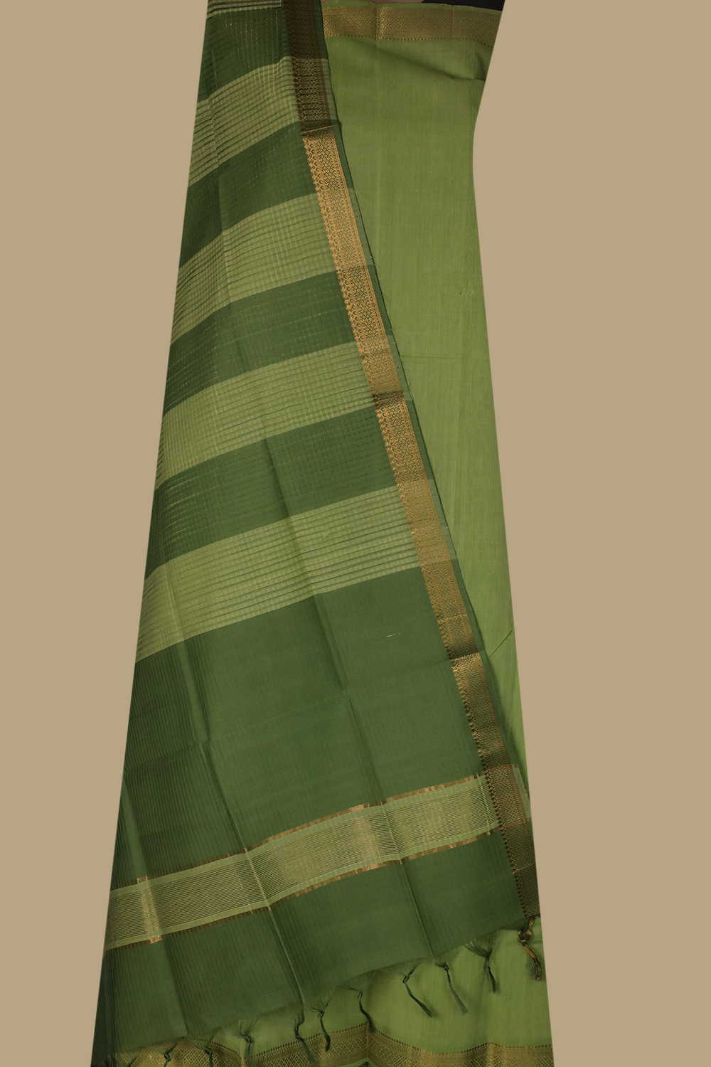 Parrott Green Mangalagiri Cotton Suit - Image 2