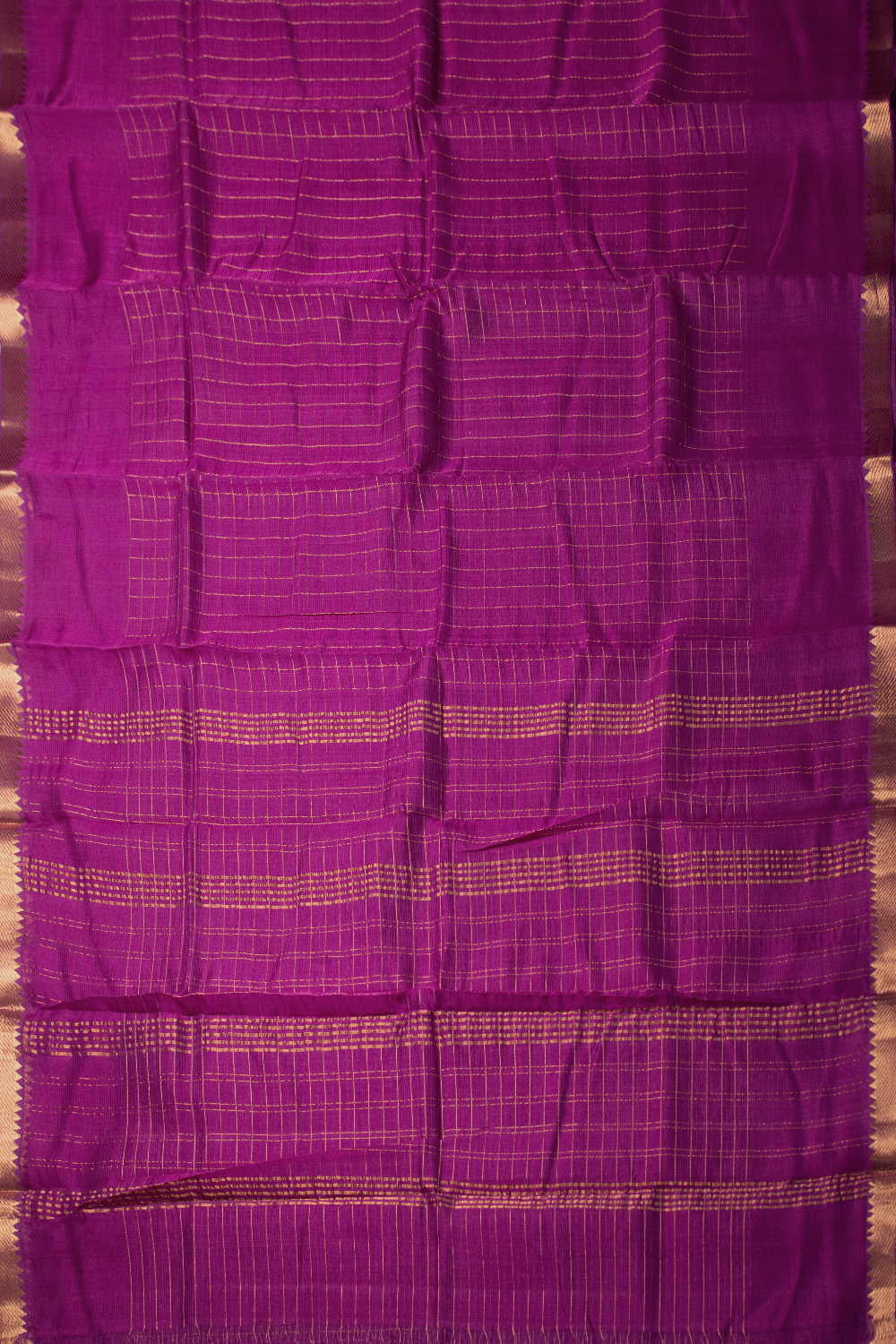 Meganta Pink Mangalagiri Silk Cotton saree - Image 2