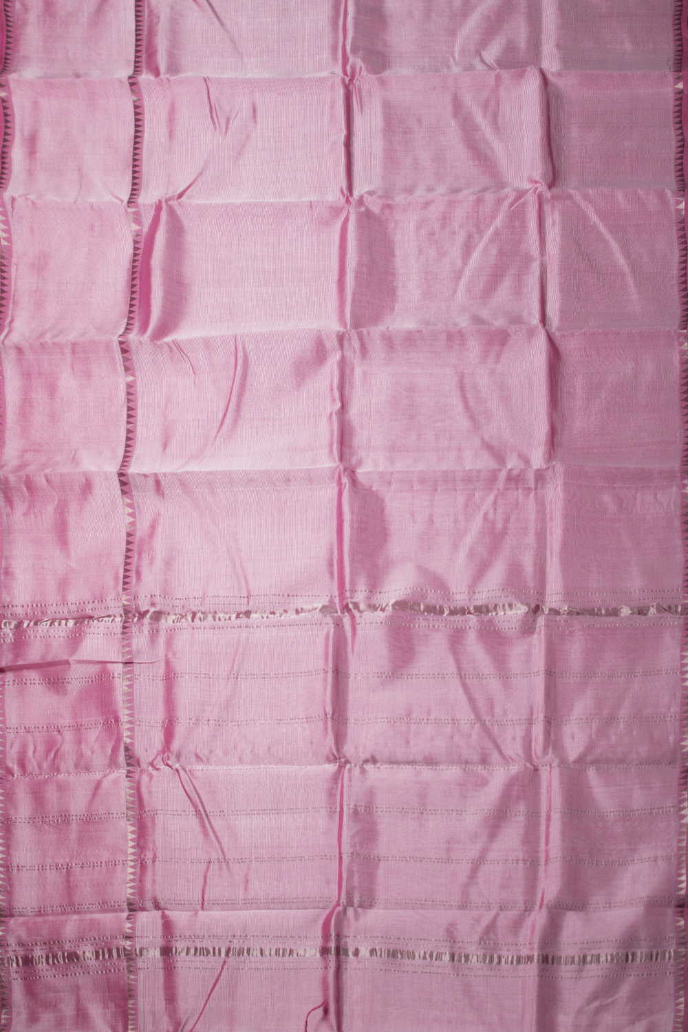 Shimmery Pink Mangalagiri Silk Cotton sare - Image 2