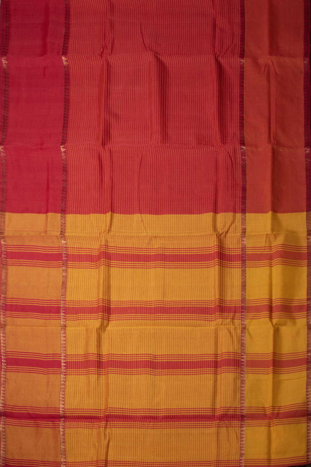 Red Mangalagiri Silk Cotton saree - Image 2