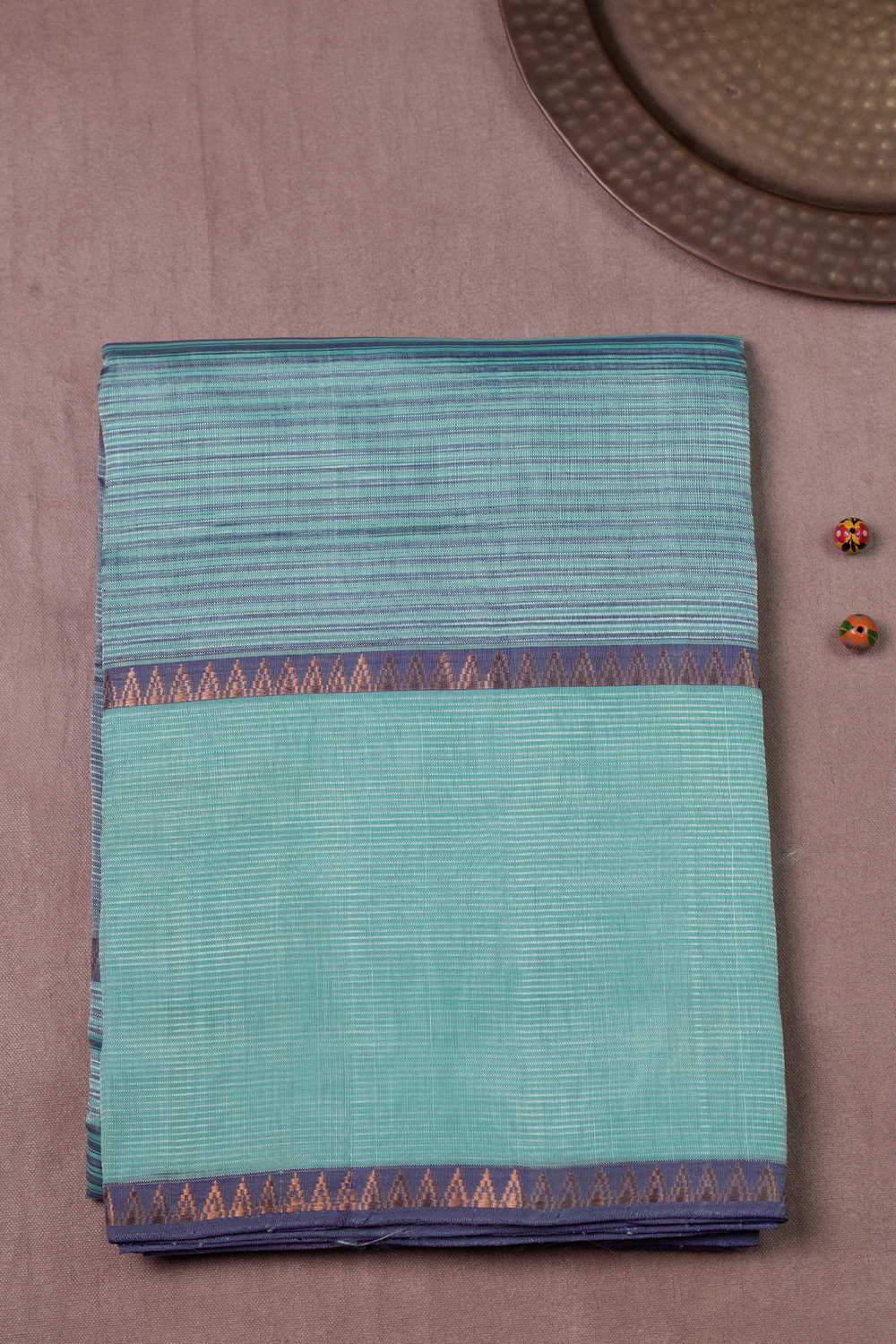 Ocean Green Mangalagiri Silk Cotton saree