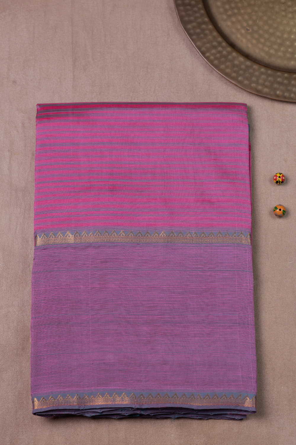 Pink Mangalagiri Silk Cotton saree