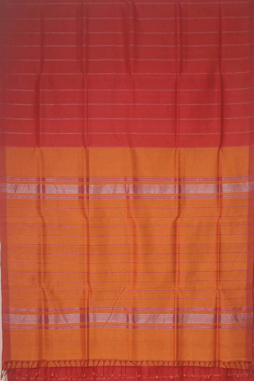 Candy Red Mangalagiri Silk Cotton saree - Image 2