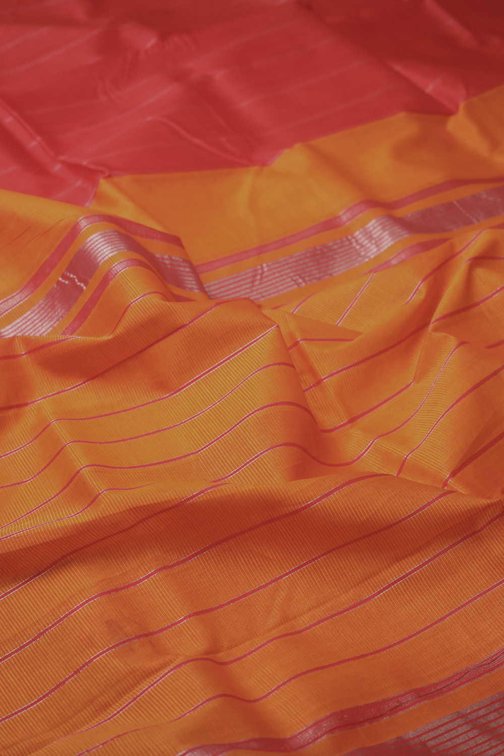 Candy Red Mangalagiri Silk Cotton saree - Image 3