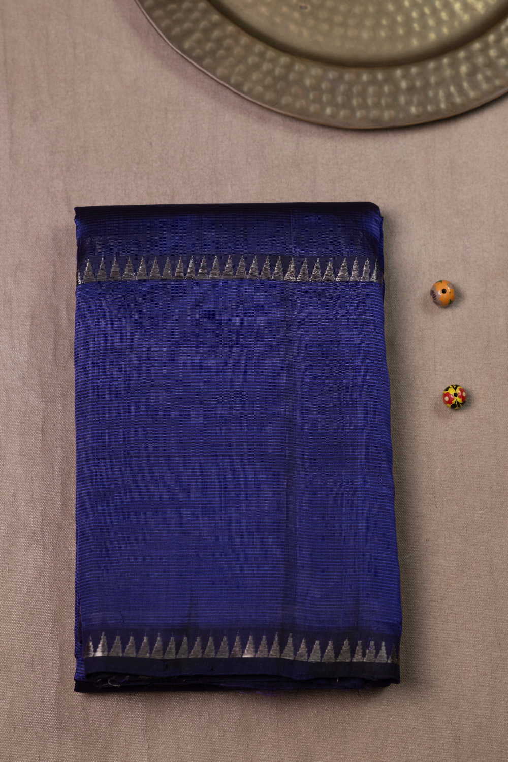 Bluish-Violet Mangalagiri Silk Cotton saree