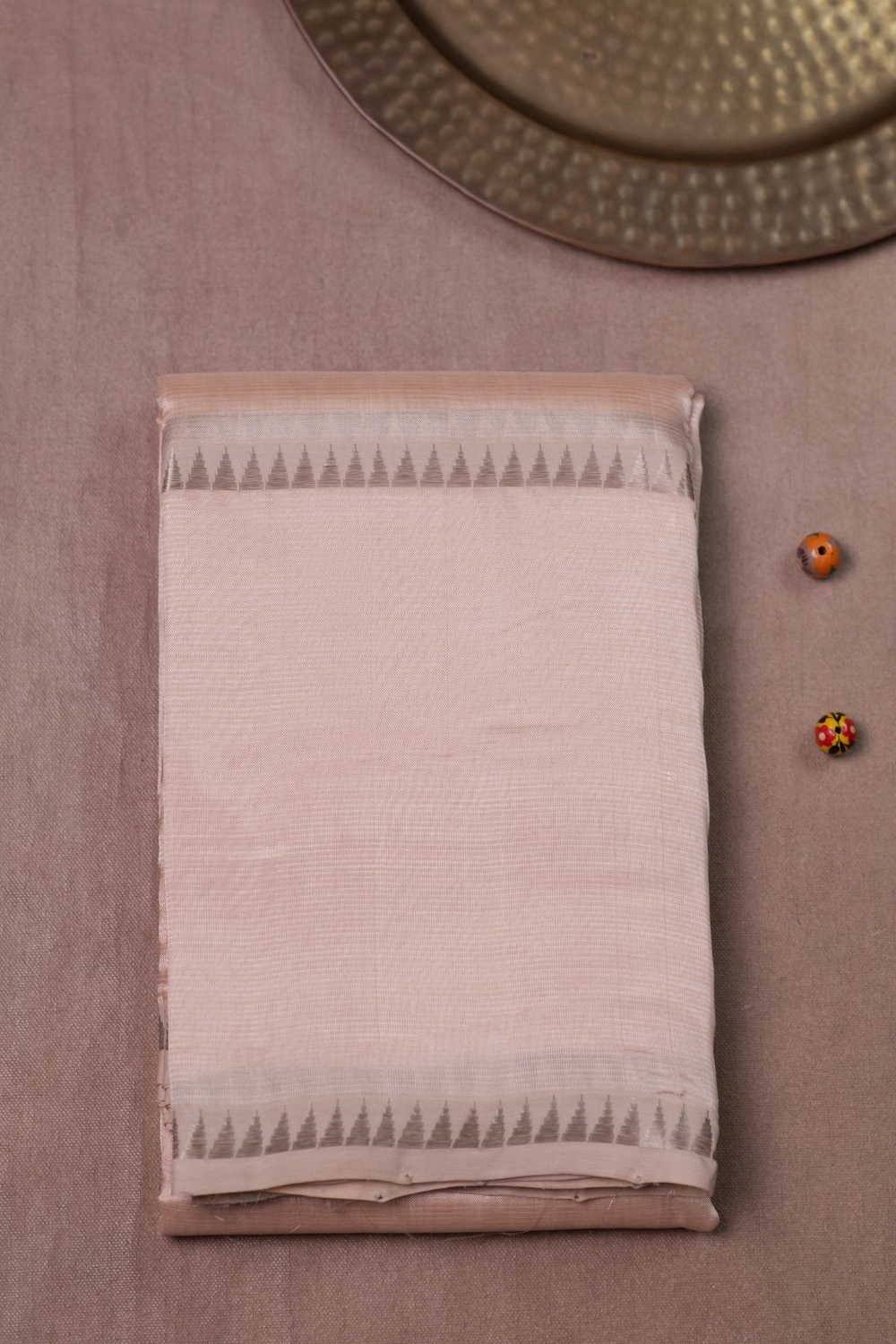 Shimmery Peach Mangalagiri Silk Cotton saree