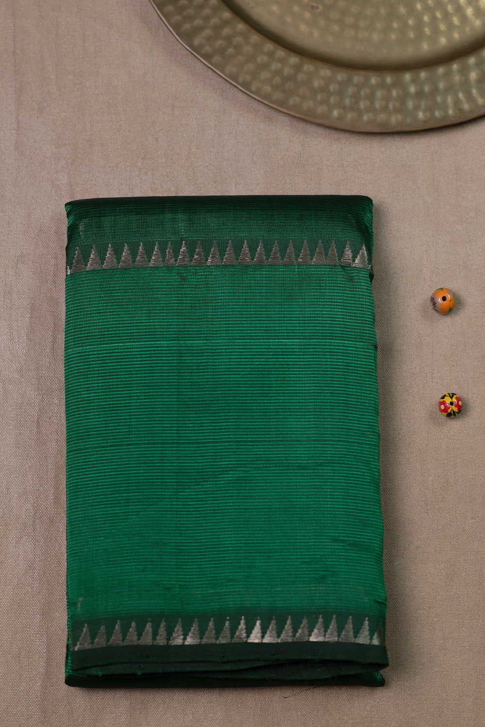 Deep Green Mangalagiri Silk Cotton saree