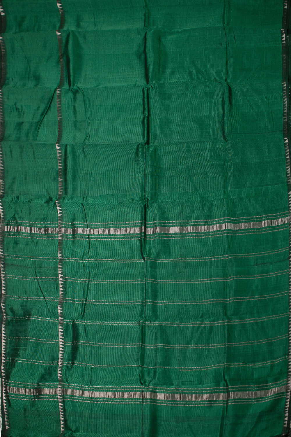 Deep Green Mangalagiri Silk Cotton saree - Image 2