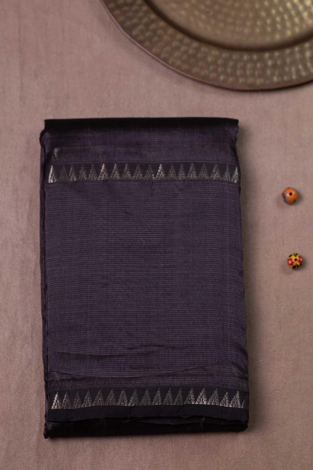 Darker Grey Mangalagiri Silk Cotton saree
