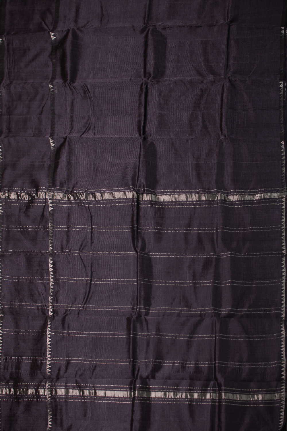 Darker Grey Mangalagiri Silk Cotton saree - Image 2