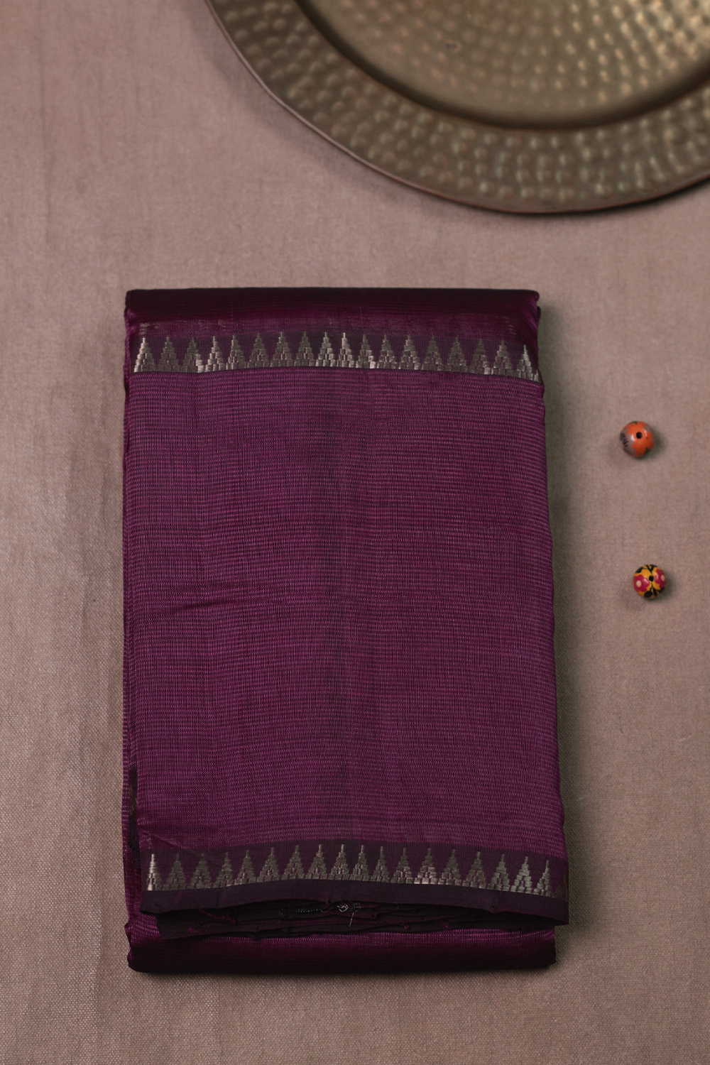 Raspberry Purple Mangalagiri Silk Cotton saree