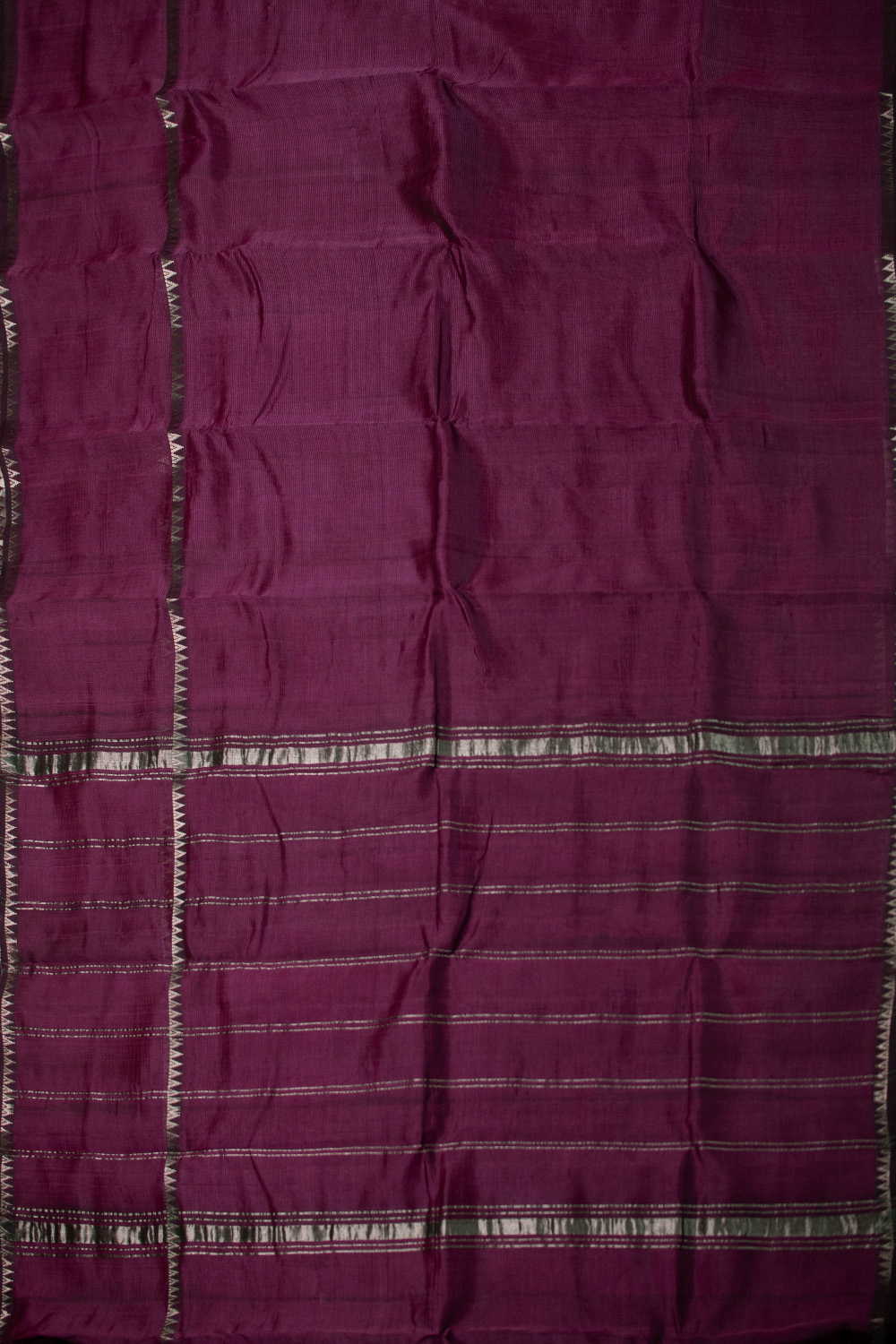 Raspberry Purple Mangalagiri Silk Cotton saree - Image 2