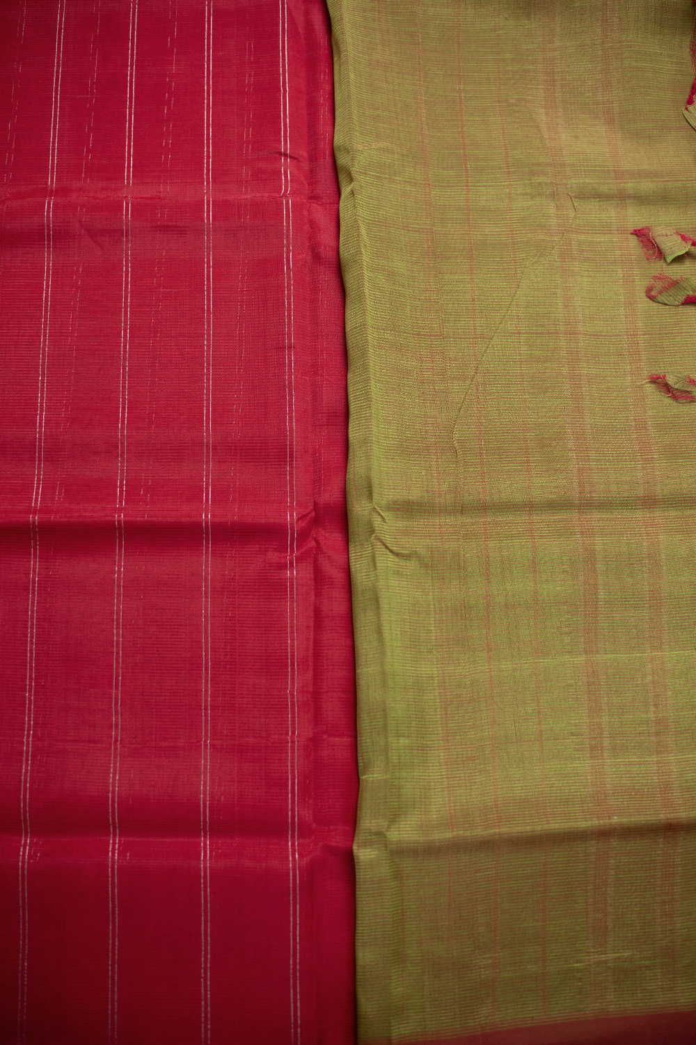 Red Mangalagiri Silk Cotton saree - Image 4