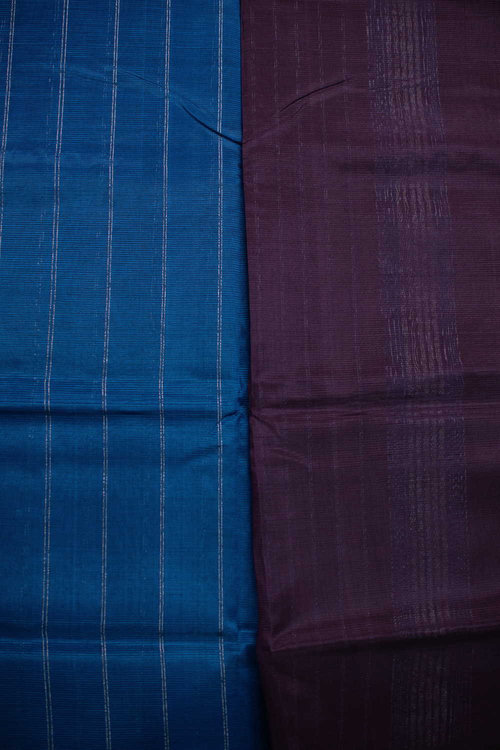 Lines on Blue Mangalagiri Silk Cotton saree - Image 4