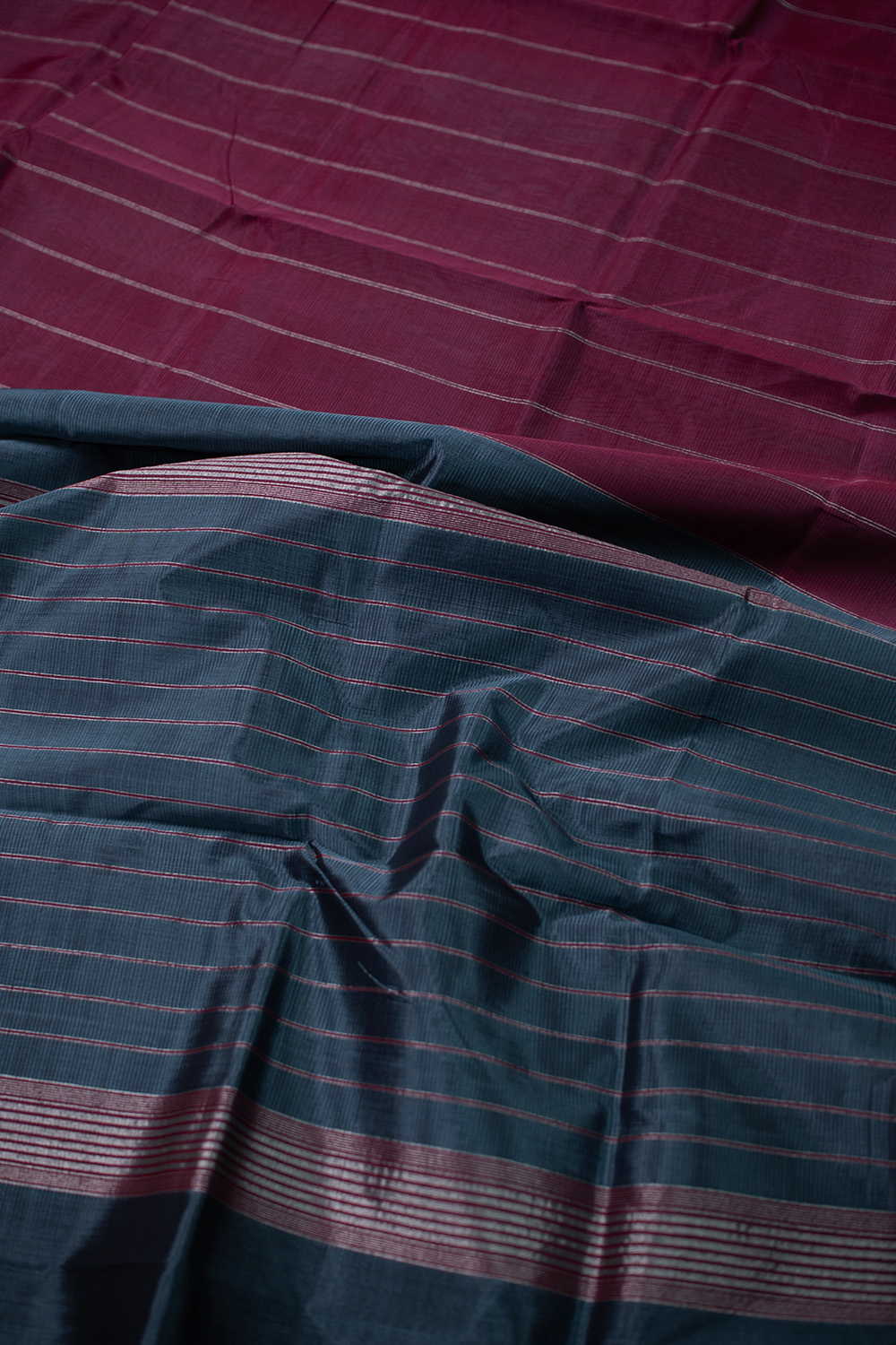 Purple Mangalagiri Silk Cotton saree - Image 3