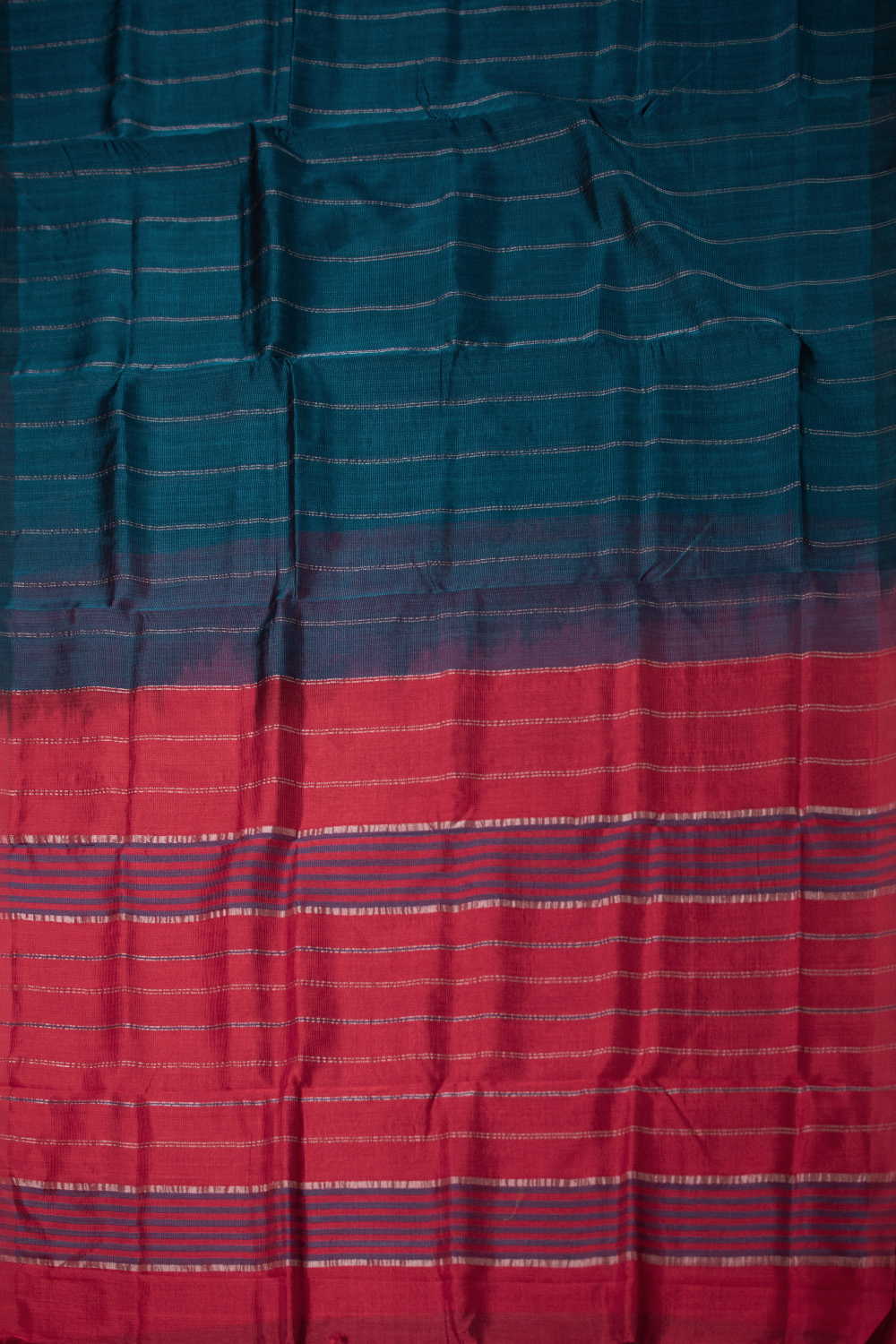 Peacock Blue Mangalagiri Silk Cotton saree - Image 2