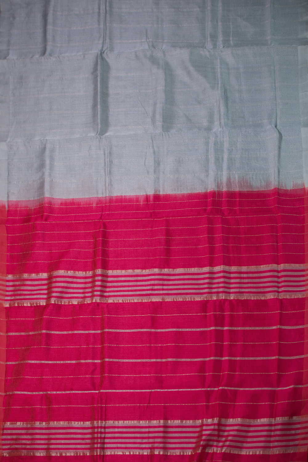 Glittery Grey Mangalagiri Silk Cotton saree - Image 2