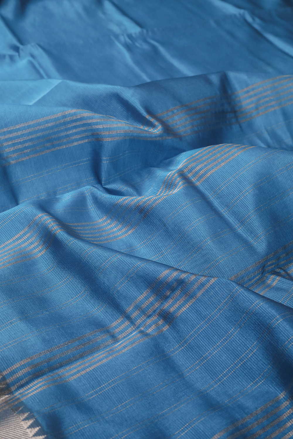 Blue Mangalagiri Silk Cotton saree - Image 3