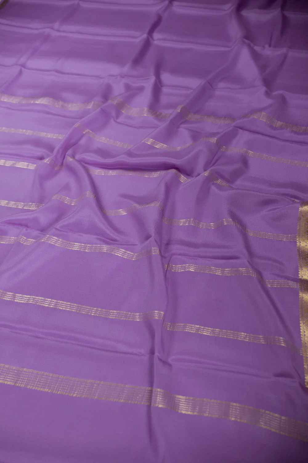 Iris Purple Mysore pure Silk saree - Image 3