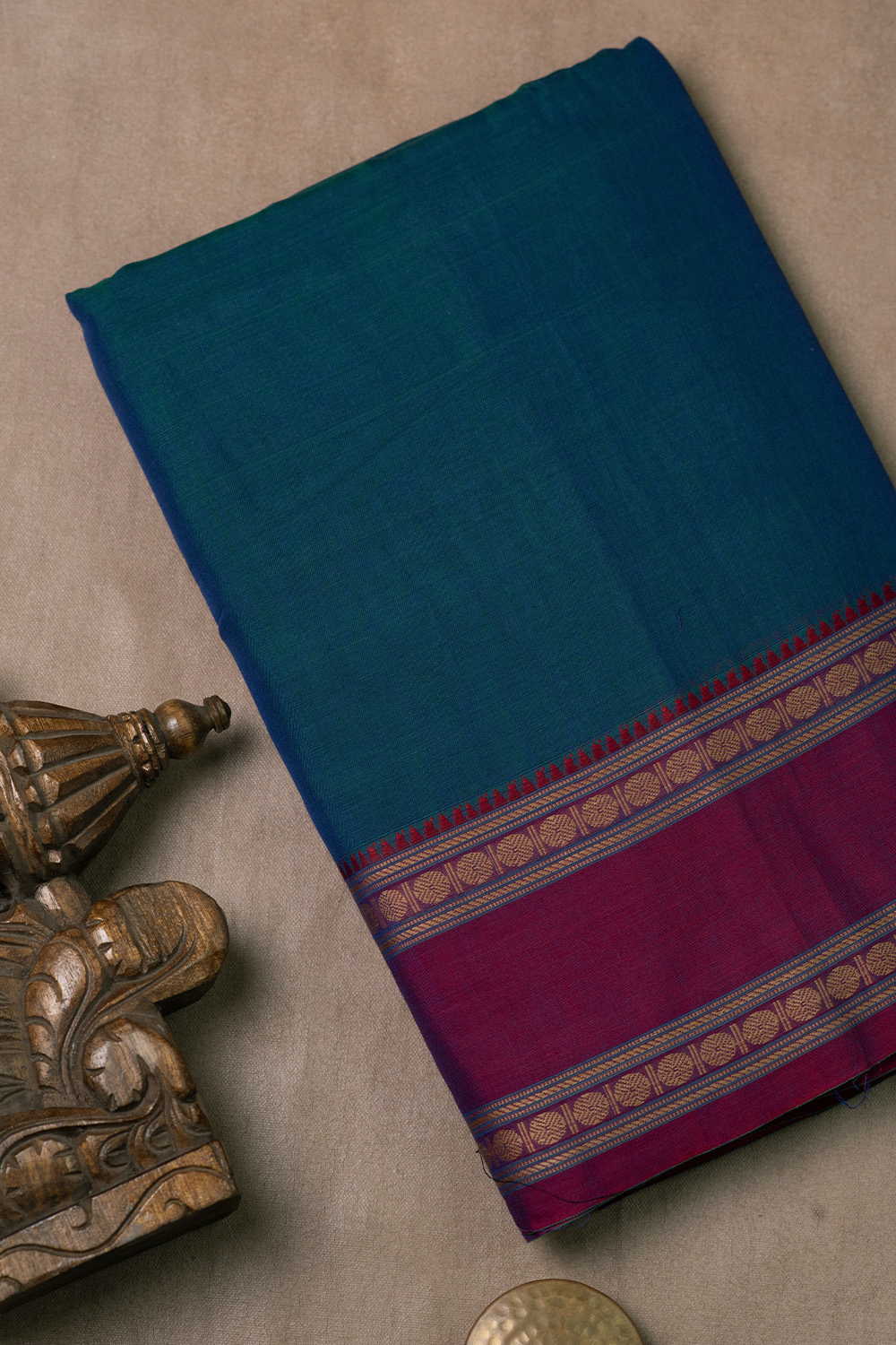 Double Color Border Narayanpet Cotton Fabric