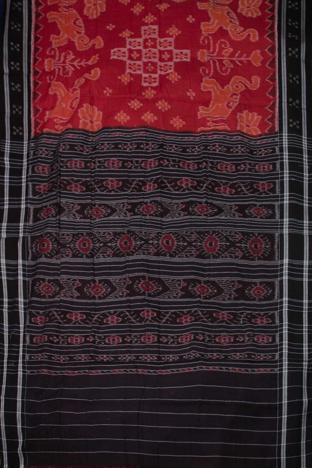 Elephant Motiifs - Orissa Ikat Cotton saree - Image 2