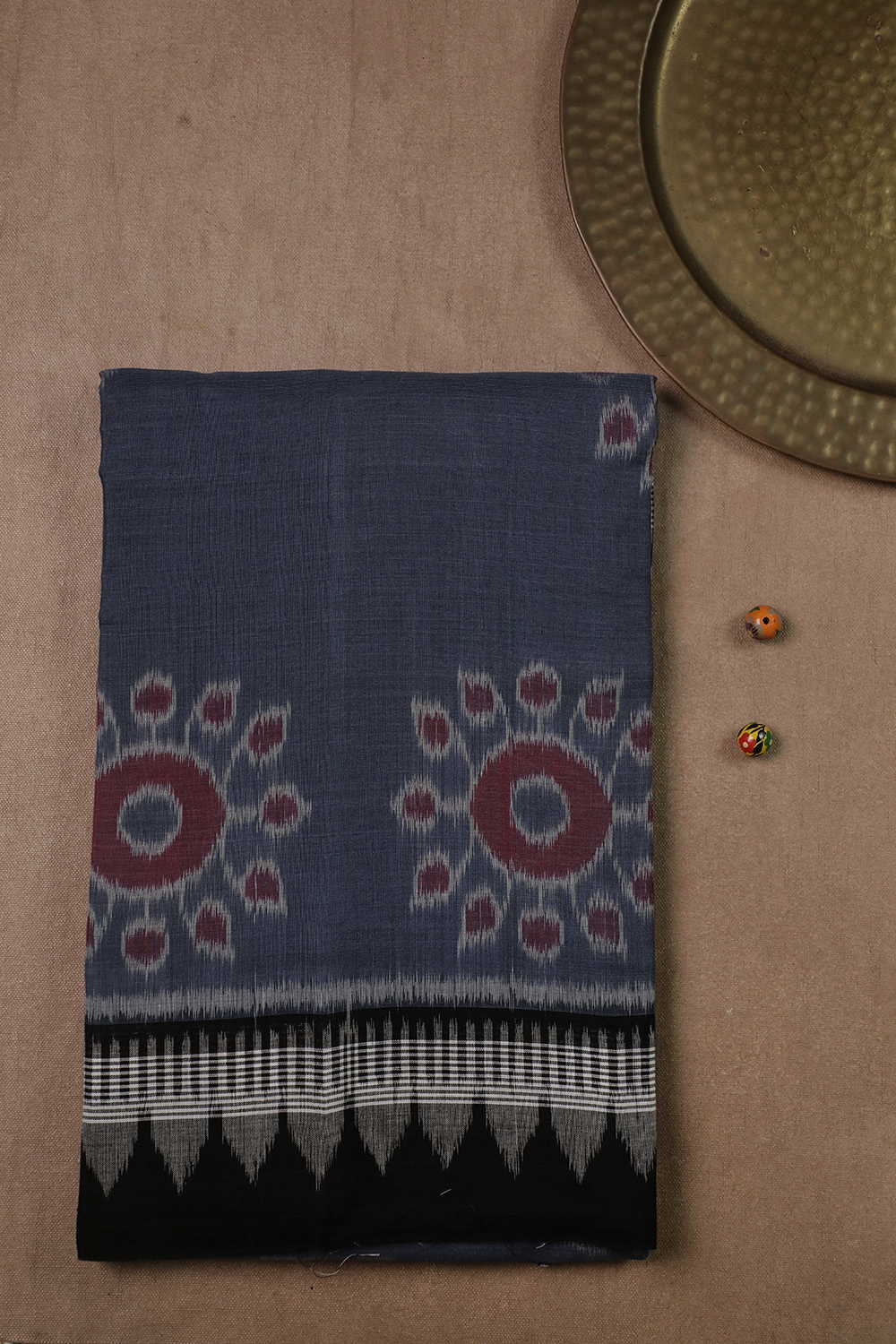 Slate Grey Orissa Ikat Cotton saree