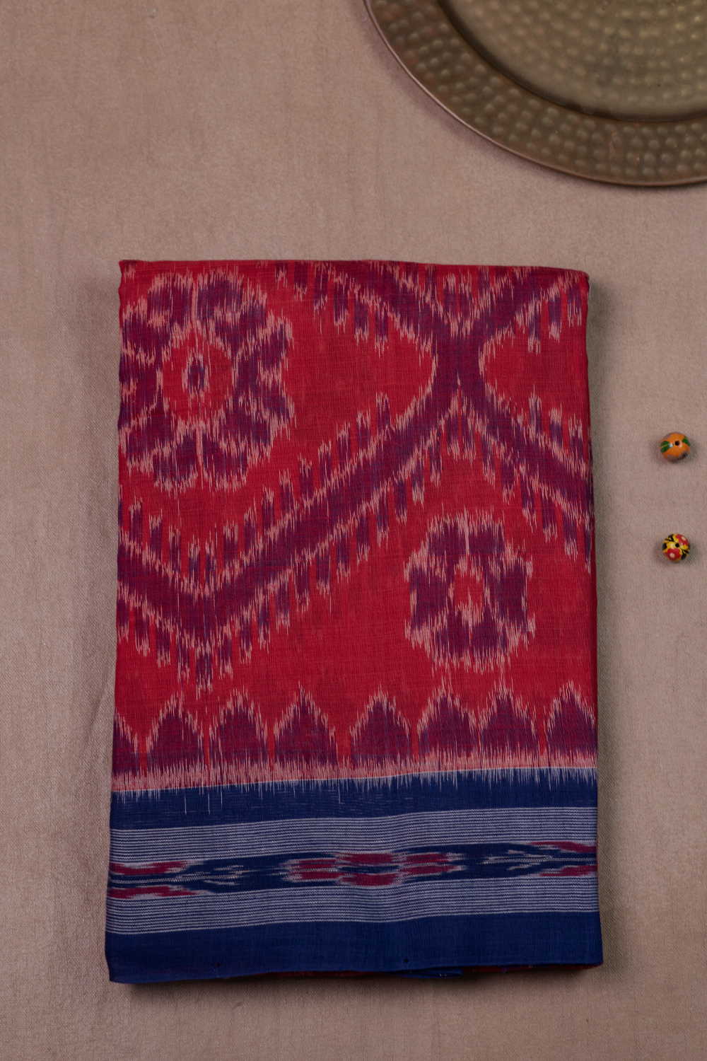 Red Shaded Orissa Ikat Cotton saree